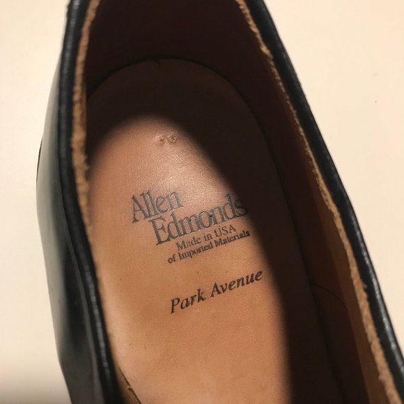 Allen Edmonds Black Park Avenue Oxfords 11.5 D